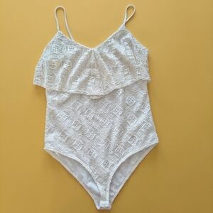 Women's Bodysuit Cream Large Charlotte Russe